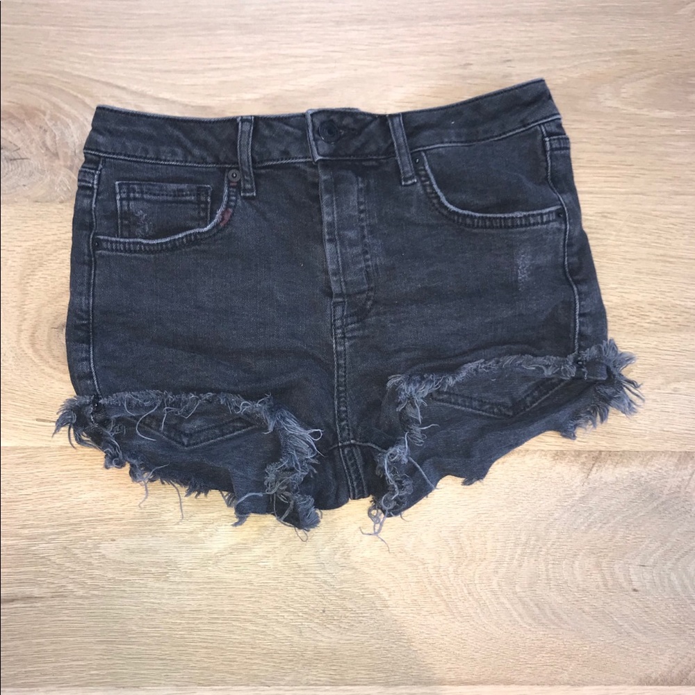 Black jean shorts